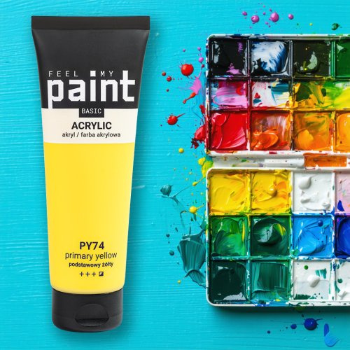 FeelMyPaint Akrylová barva FeelMyPaint 120 ml PRIMÁRNÍ ŽLUTÁ