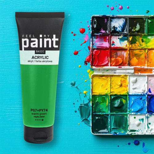 FeelMyPaint Akrylová barva FeelMyPaint 120 ml TEPLÁ ZELENÁ