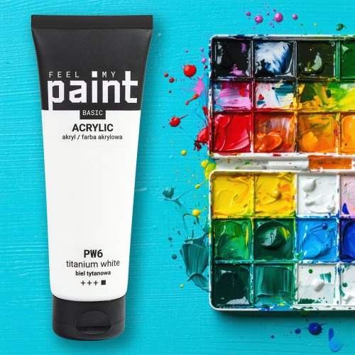 FeelMyPaint Akrylová barva FeelMyPaint 120 ml TITANOVÁ BÍLÁ