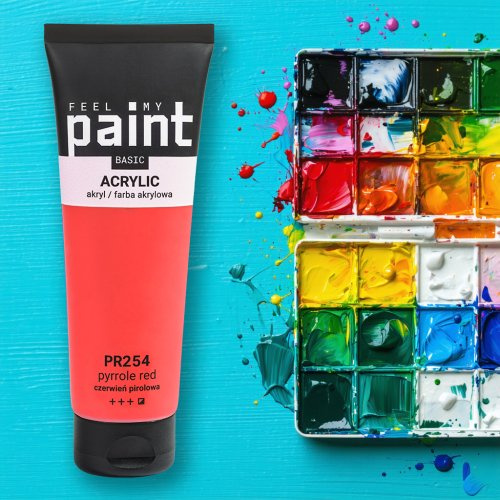 FeelMyPaint Akrylová barva FeelMyPaint 120 ml PYROL ČERVENÁ