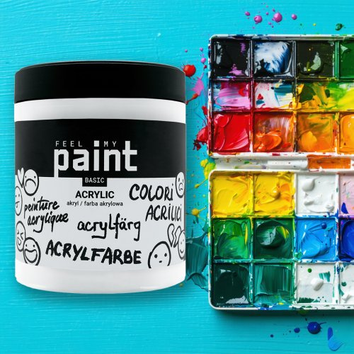 FeelMyPaint Akrylová barva FeelMyPaint 500 ml TITANOVÁ BÍLÁ