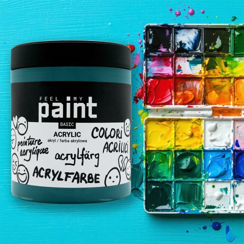 FeelMyPaint Akrylová barva FeelMyPaint 500 ml FTALOVÁ ZELENÁ