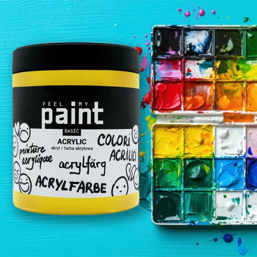 FeelMyPaint Akrylová barva FeelMyPaint 500 ml PRIMÁRNÍ ŽLUTÁ