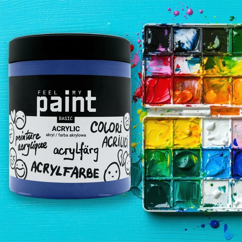 FeelMyPaint Akrylová barva FeelMyPaint 500 ml FTALOVÁ MODRÁ