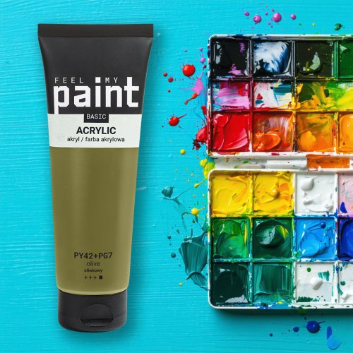 FeelMyPaint Akrylová barva FeelMyPaint 120 ml OLIVOVÁ