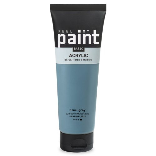 FeelMyPaint Akrylová barva FeelMyPaint 120 ml MODROŠEDÁ - certifikace o bezpečnosti dětských hraček
