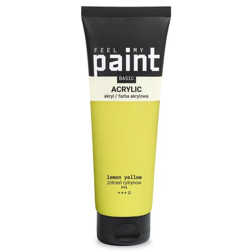 FeelMyPaint Akrylová barva FeelMyPaint 120 ml CITRÓNOVÁ ŽLUTÁ - certifikace o bezpečnosti dětských hraček
