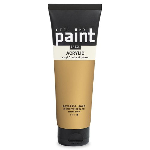 FeelMyPaint Akrylová barva FeelMyPaint 120 ml ZLATÁ - certifikace o bezpečnosti dětských hraček