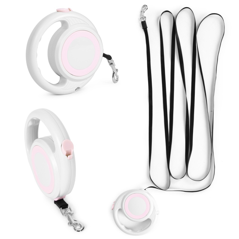 PETSI Samonavíjecí vodítko s brzdou pro psa 4,2 m, bílé