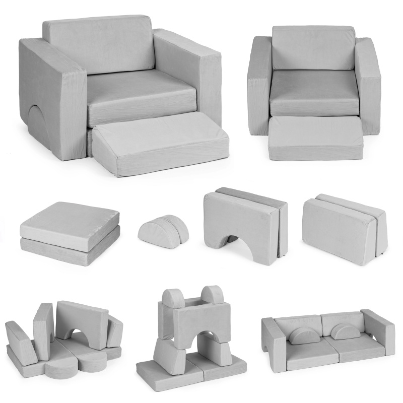 Modulární dětské křeslo 8v1 ECOTOYS – Šedá