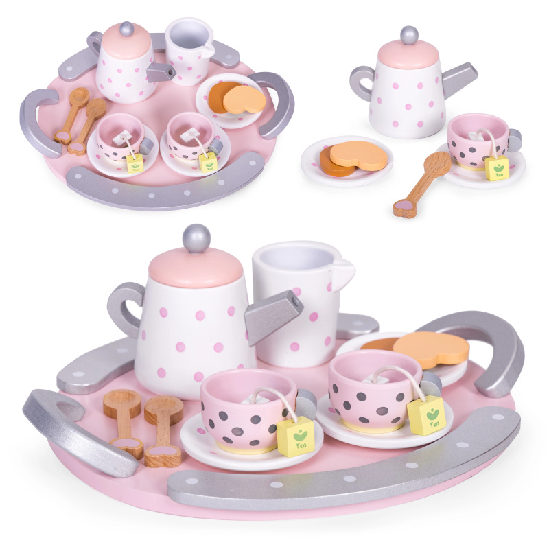 Dřevěná čajová sada 15 ks ECOTOYS