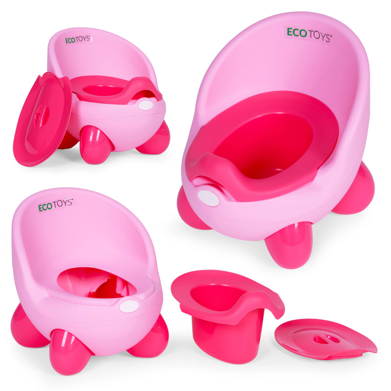 Ecotoys nočník s odnímateľnou vložkou protišmykové nožičky ružové