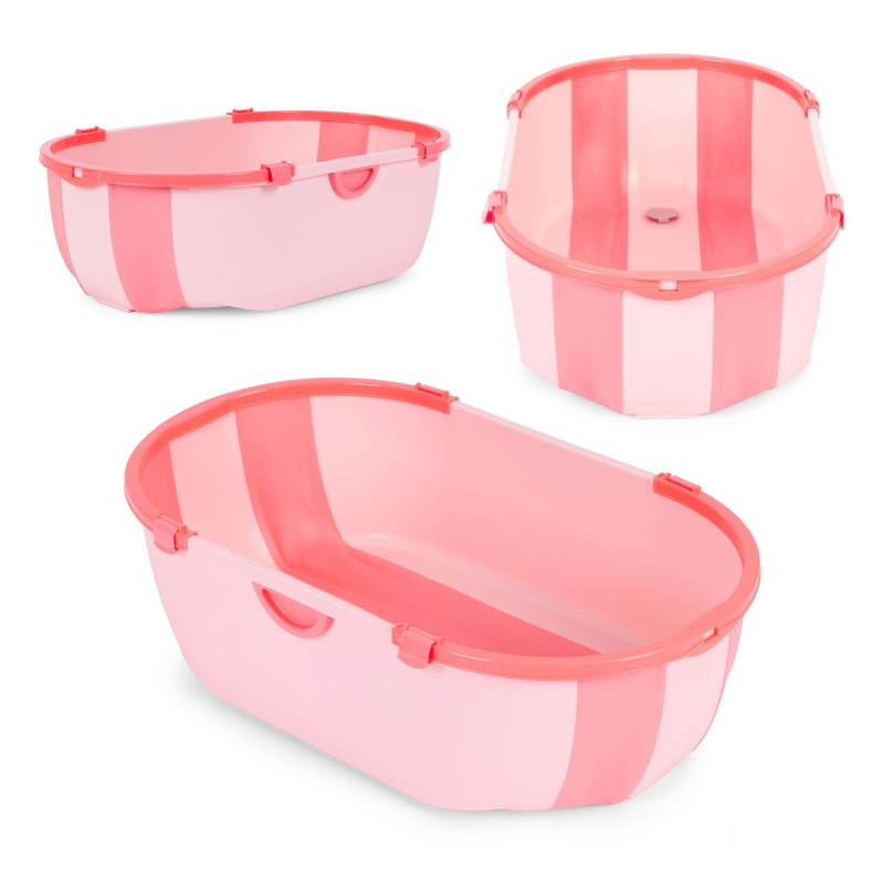 ECOTOYS Dětská cestovní vanička skládací růžová