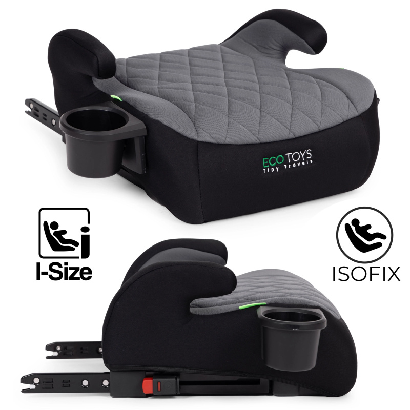 Dětský podsedák do auta s ISOFIX a držákem nápojů ECOTOYS i-Size 125–150 cm