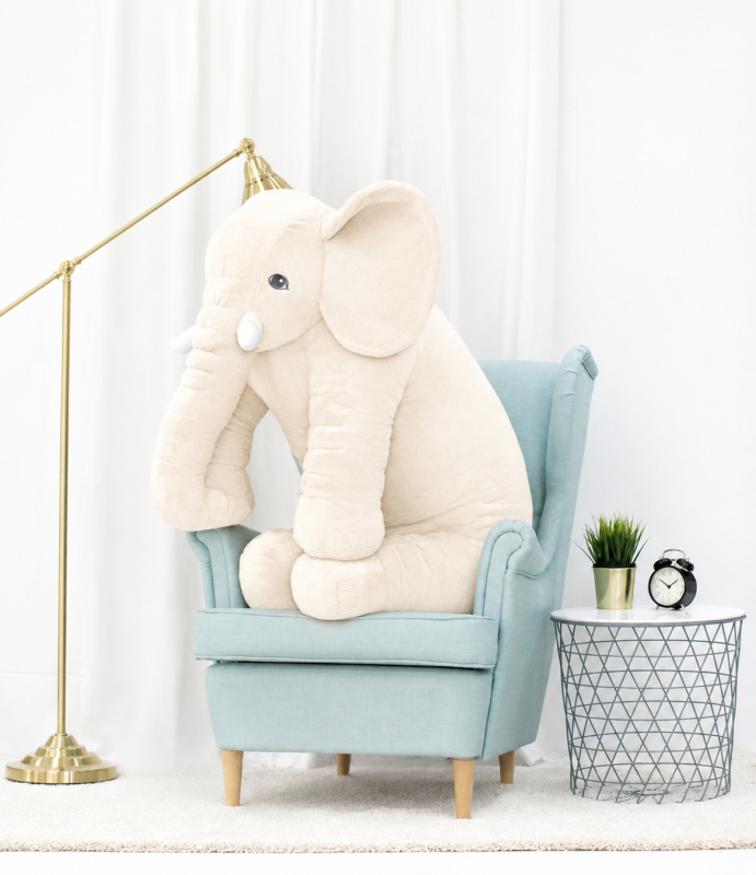 Tomido Plyšový slon Sloník 125 cm bílý