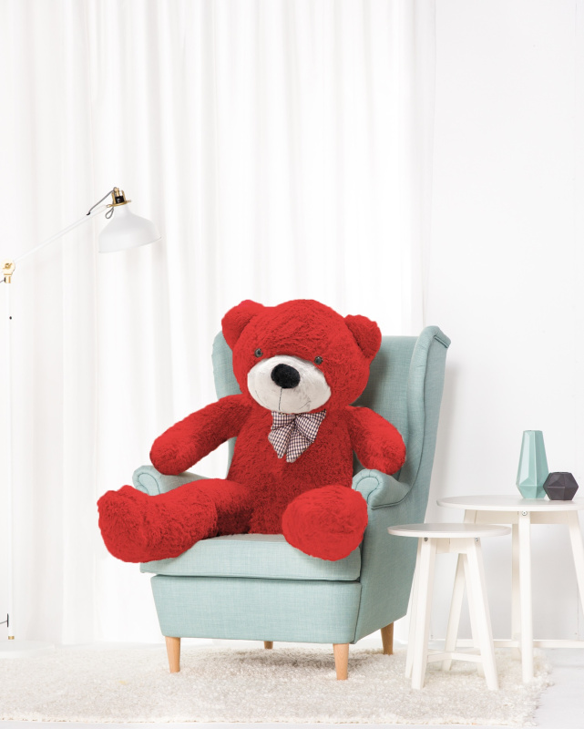 Velký plyšový medvěd Classico 130 cm červený