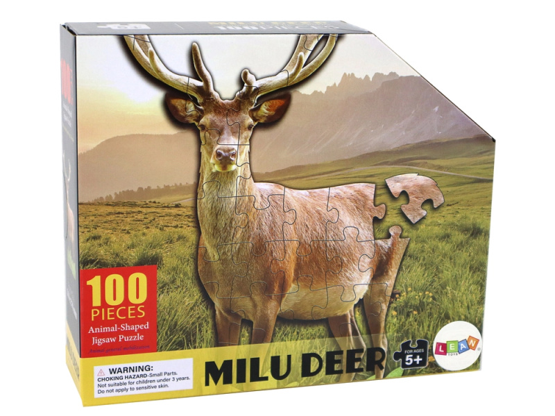 LEAN Toys Lesní zvířátka s motivem jelenů 100 dílků