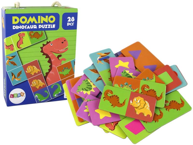 Lean Toys logická hra Oboustranné Domino Dinosauři 28 dílků