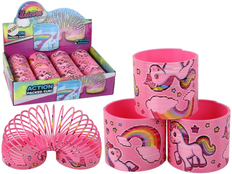 Lean Toys Dětská pružina světle růžová s jednorožcem