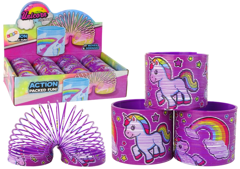 LEAN Toys Kultovní fialová relaxační pružina Unicorn 6CM