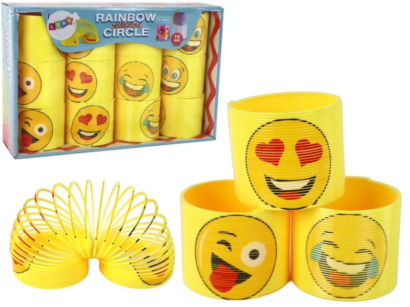 Lean Toys Dětská pružina žlutá s emotikony