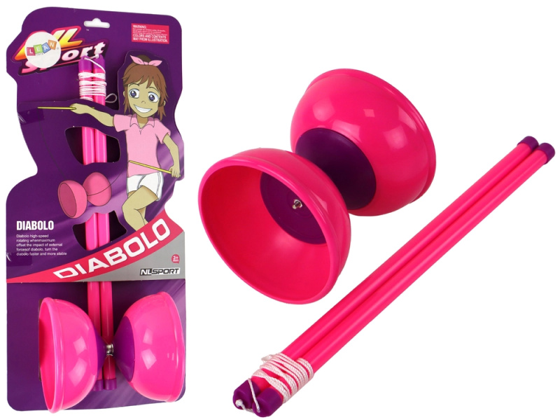 Lean Toys Jojo Juggling Diabolo Arcade Game Pink 13,5x11,5 cm
