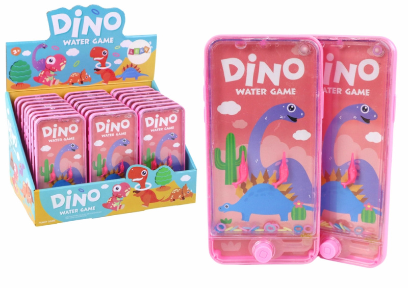 Lean Toys Vodní arkádová herní konzole Telefon Dinosaur Pink