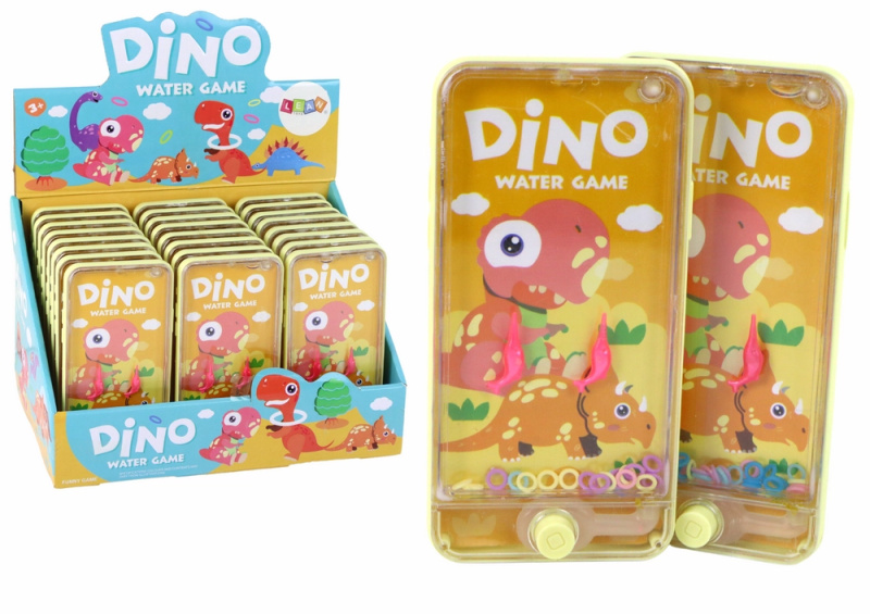Lean Toys Vodní arkádová herní konzole Telefon Dinosaurus žlutý