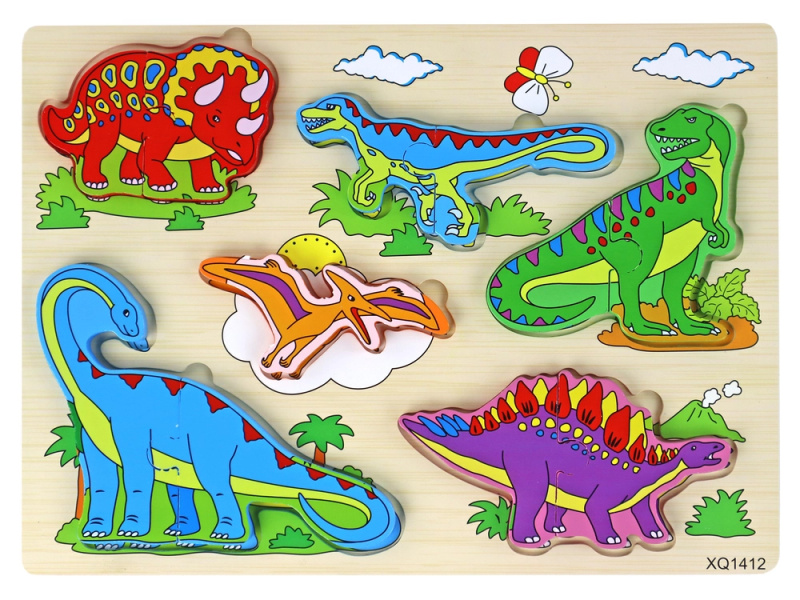 Lean Toys 3D puzzle pro děti Logická hra Dinosauři Jigsaw 11 ks
