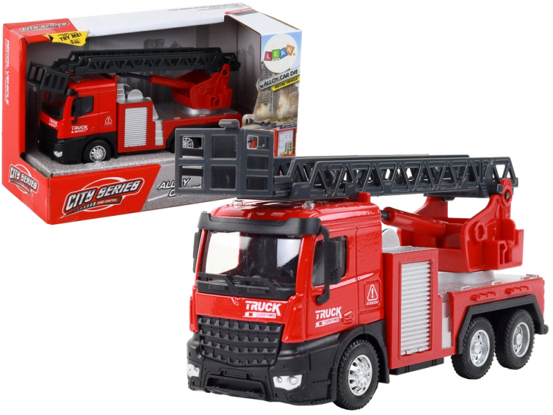 LEANToys Hasičské auto s výsuvným žebříkem červené