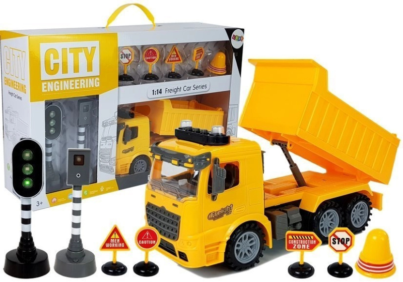 LEANToys Sada staveniště s nákladním automobilem