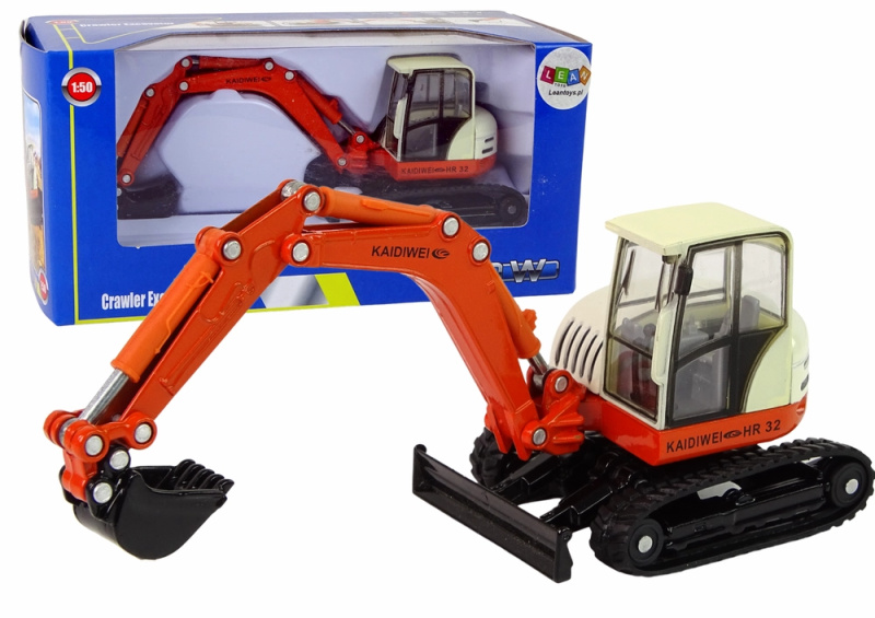 LEAN Toys Kovové rypadlo s velkým ramenem model litý pod tlakem 1:50