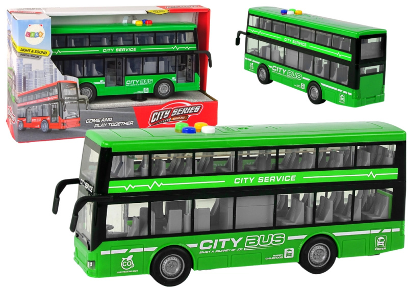 Autobus Světla Zvuky Třecí pohon 1:16 – Zelený