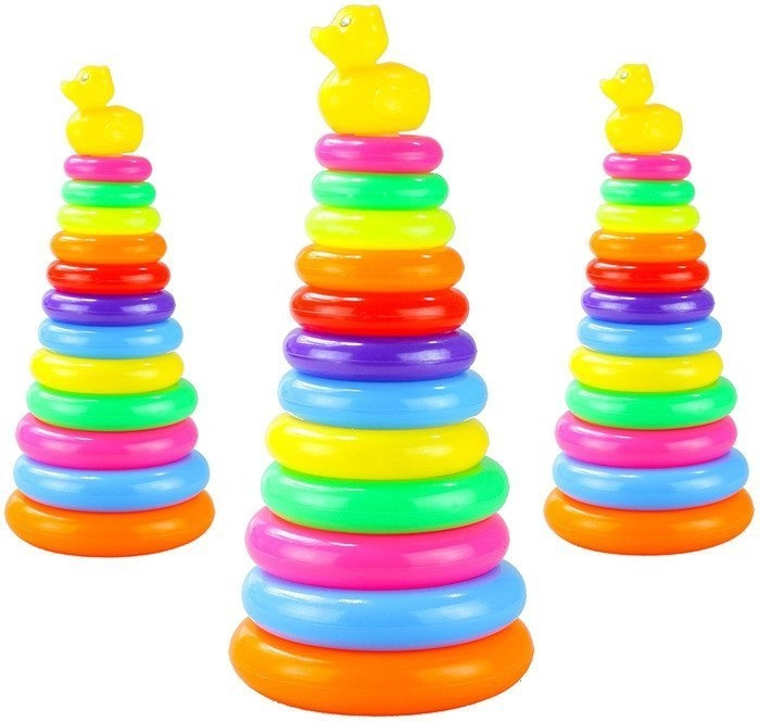 LEAN Toys Stohovací kroužky Pyramida