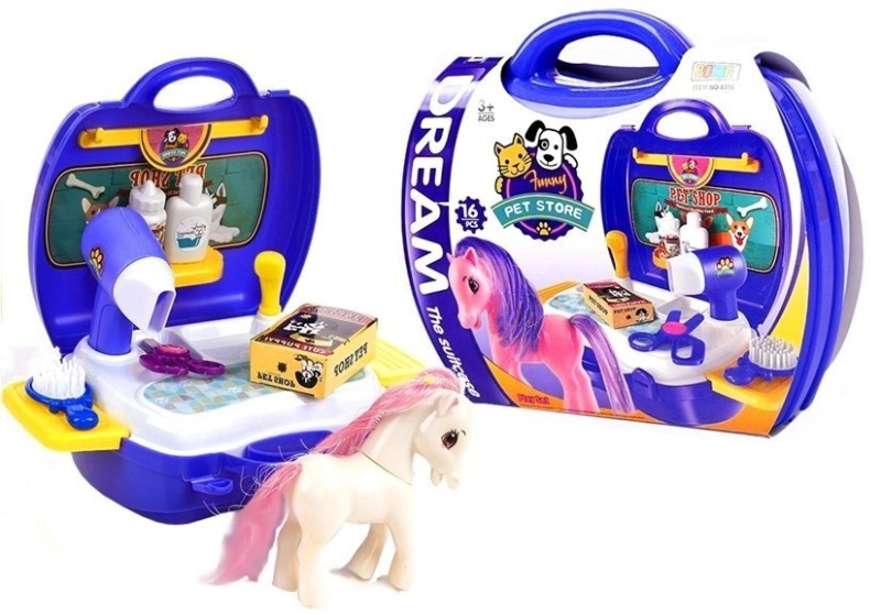 LEAN Toys Kadeřnický salon pony s pouzdrem