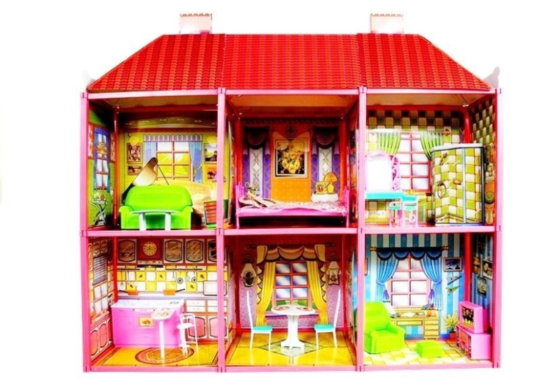 Lean Toys Domeček pro panenky Velká vila s nábytkem + PANENKA ZDARMA
