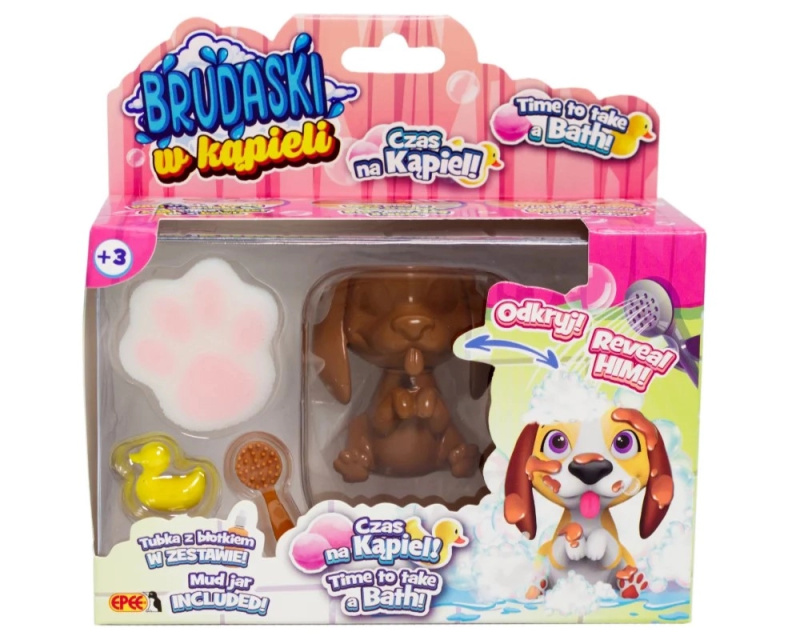 Koupací set Brudaski – interaktivní pejsek Beagle bílý a žlutý