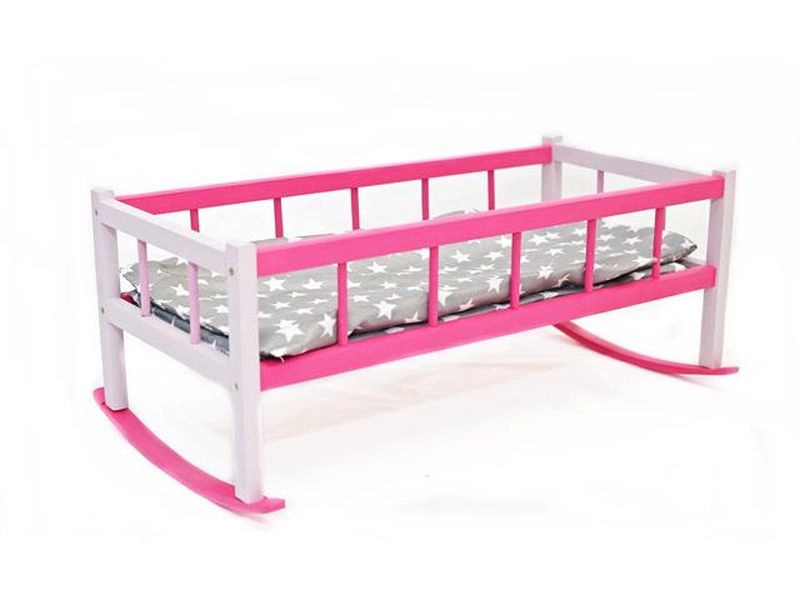Velká kolébka a postýlka pro panenky s peřinkami 60 cm (mix barev) - 1 kus