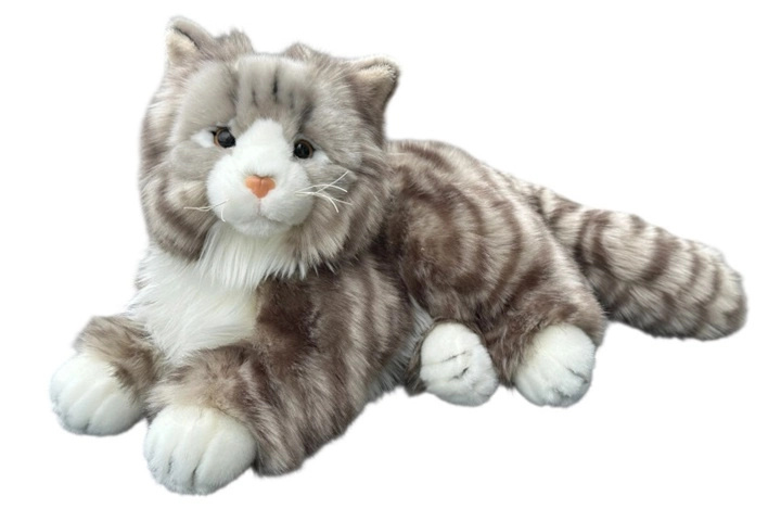 Dekorativní figurka ležící norské kočky 30 cm