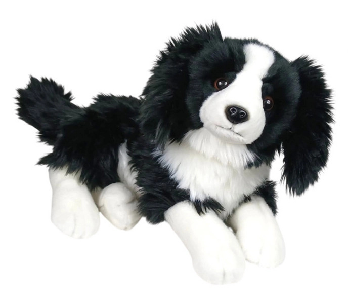 Plyšový pes border kolie ležící 30 cm