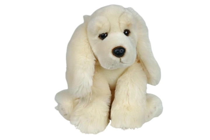 Plyšový pes španěl světlý sedící 28 cm