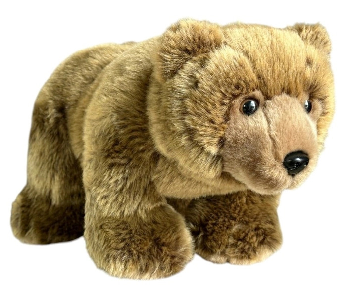 Plyšový medvěd hnědý stojící 36 cm - 1 kus