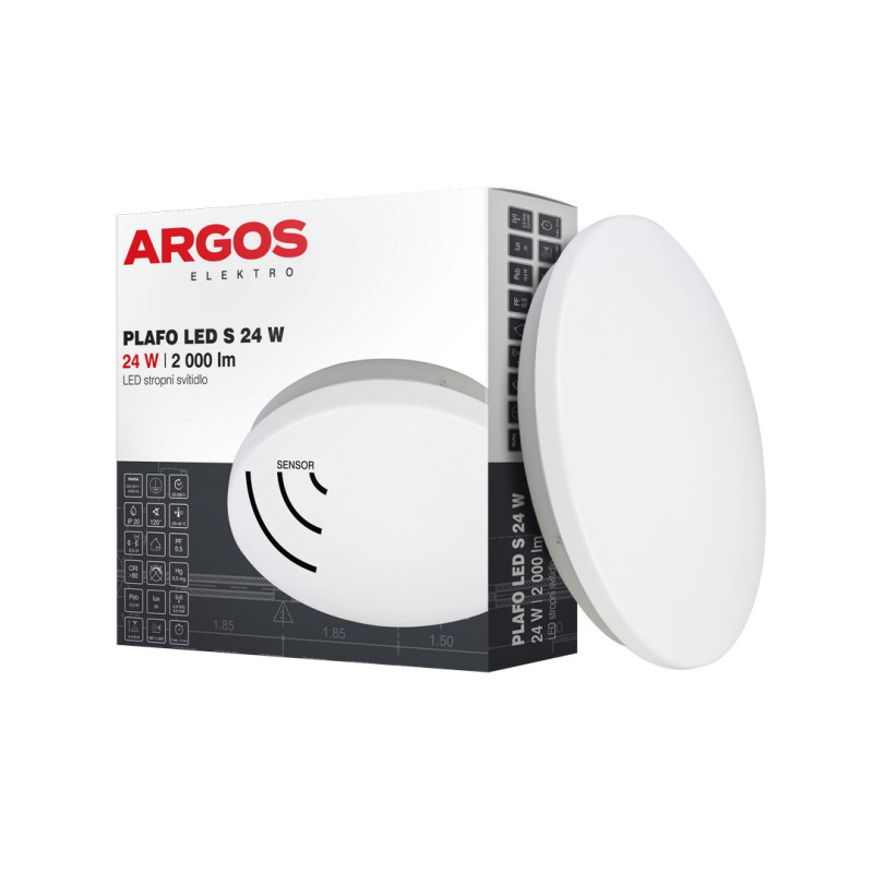 LED svítidlo přisazené ARGOS PLAFO LED S 24W se senzorem
