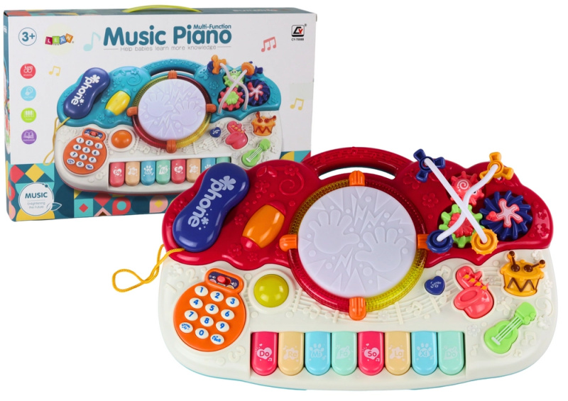 Lean Toys Varhanní klavír vzdělávací hudba buben zní lehce