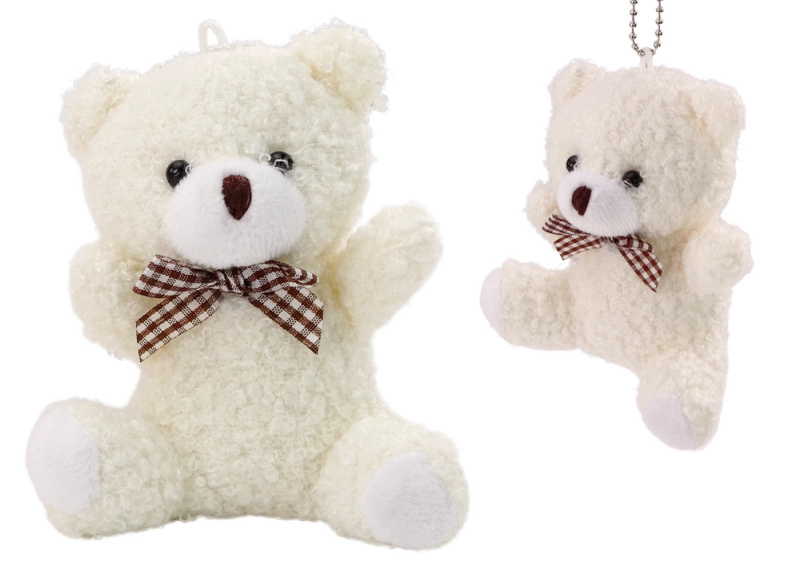 Přívěsek na klíče LEAN Toys bílý medvídek Cuddly Mascot 10 cm