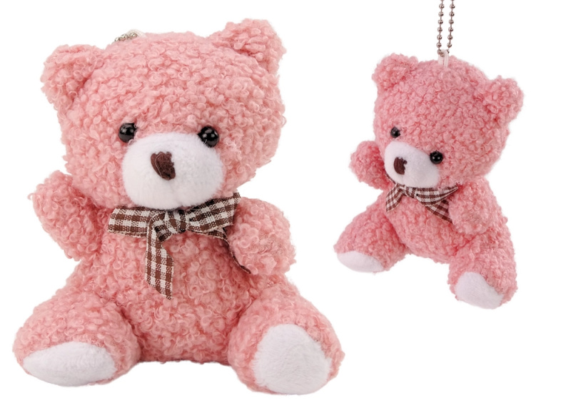 Přívěsek na klíče LEAN Toys růžový medvídek Cuddly Mascot 10 cm