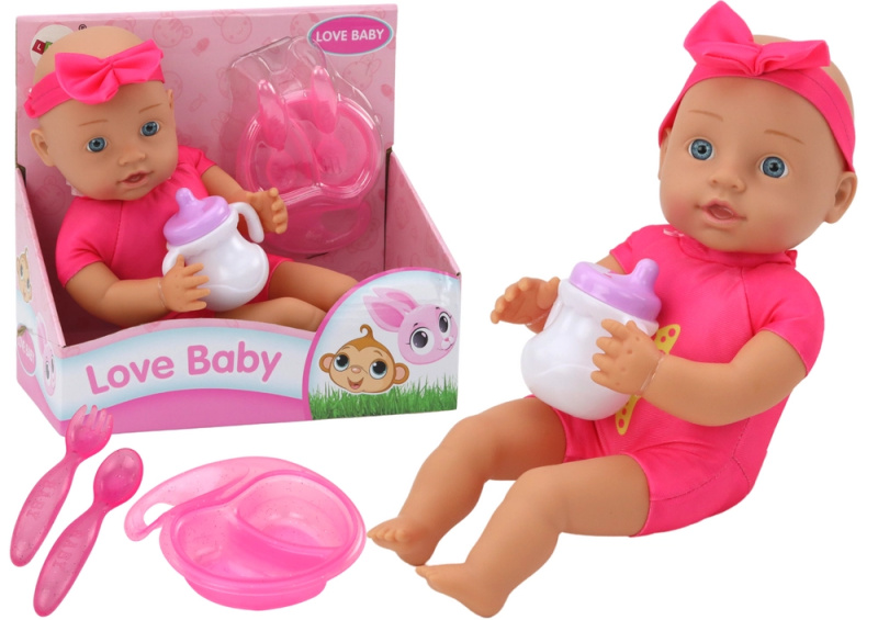 LEAN Toys Panenka růžové oblečení čelenka doplňky ke krmení