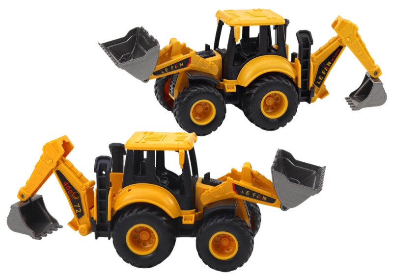 Lean Toys Stavební vozidlo Bagr Dvě lopaty seřízení žlutá