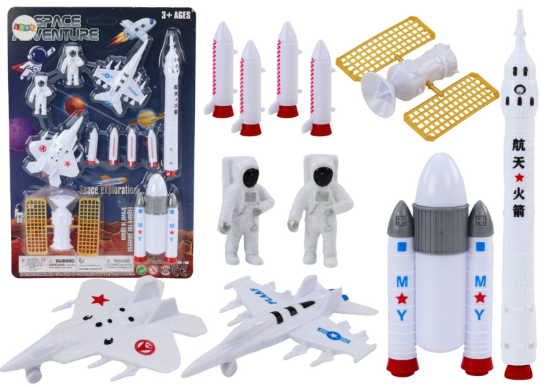 Lean Toys Sada vesmírných figurek Astronauti Rakety 11 ks