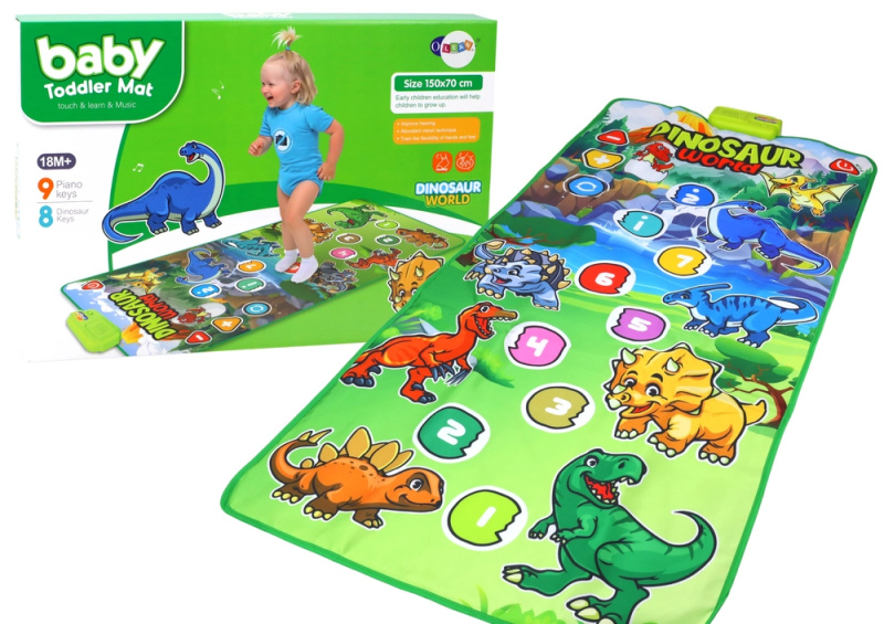 LEANToys Vzdělávací hudební taneční podložka Zvuky dinosaurů